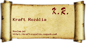 Kraft Rozália névjegykártya